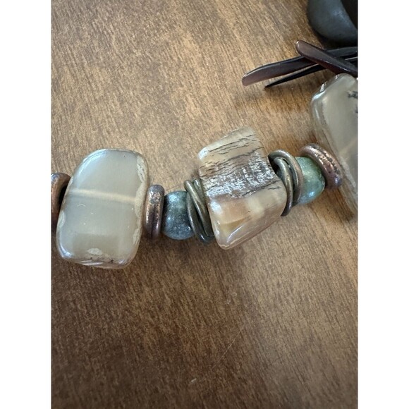 Handmade Choker Necklace Gypsy Bohemian Boho Hippie African Leaf 13 Inch Rope - Picture 4 of 9